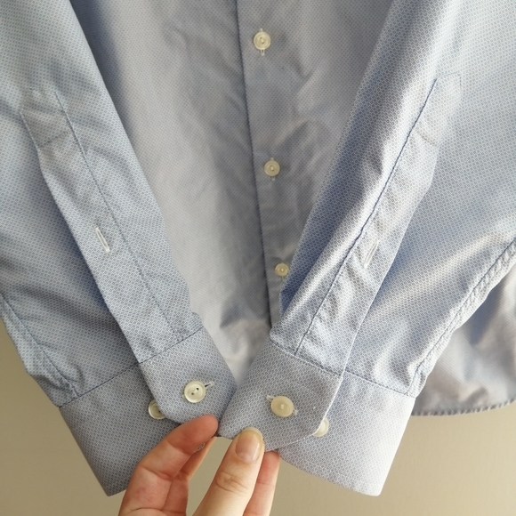 Eton Super Slim Fit Men's Dress Shirt Blue Dots 14.5 - Picture 8 of 16